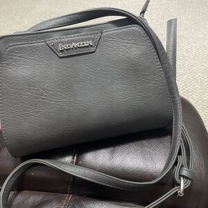Enzo Angiolini Faux-Leather Crossbody Purse Grey